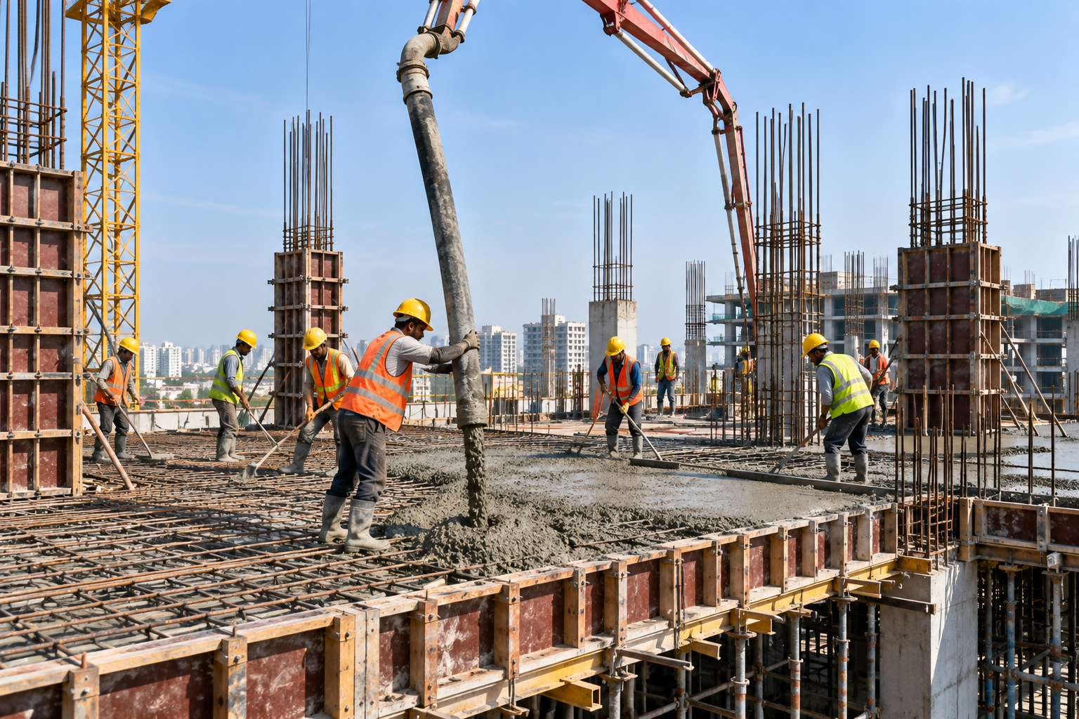 Civil construction — RCC structure under execution