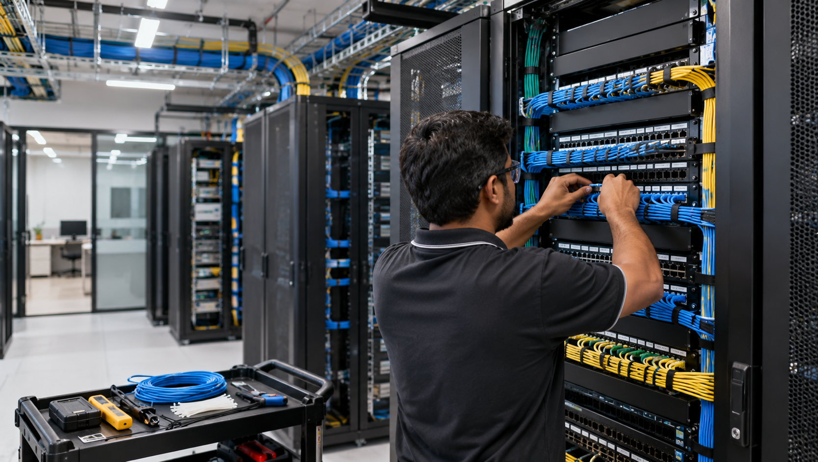 Structured cabling and network rack installation